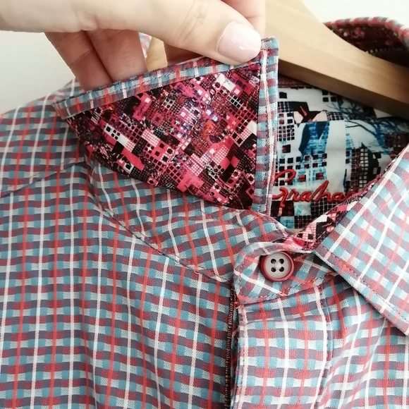 Robert Graham Men's Classic Fit Button Up Red and Blue Checkered XL - Picture 8 of 16